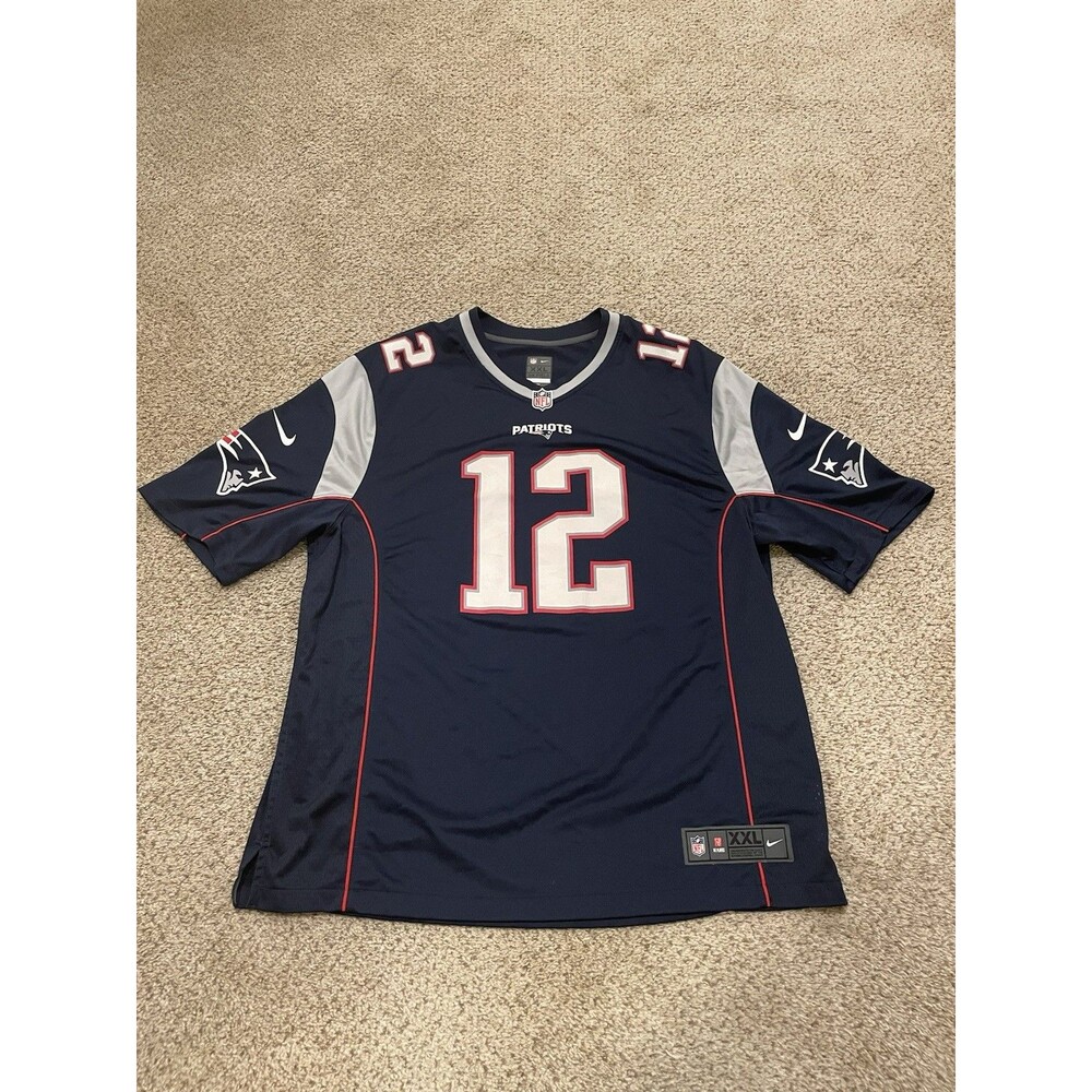 Tom Brady 12 New England Patriots Jersey XXL Nike On Field Navy NFL Authentic